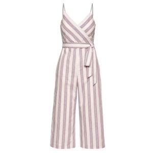 Banana Republic Womens striped v neck wide legged jumpsuit